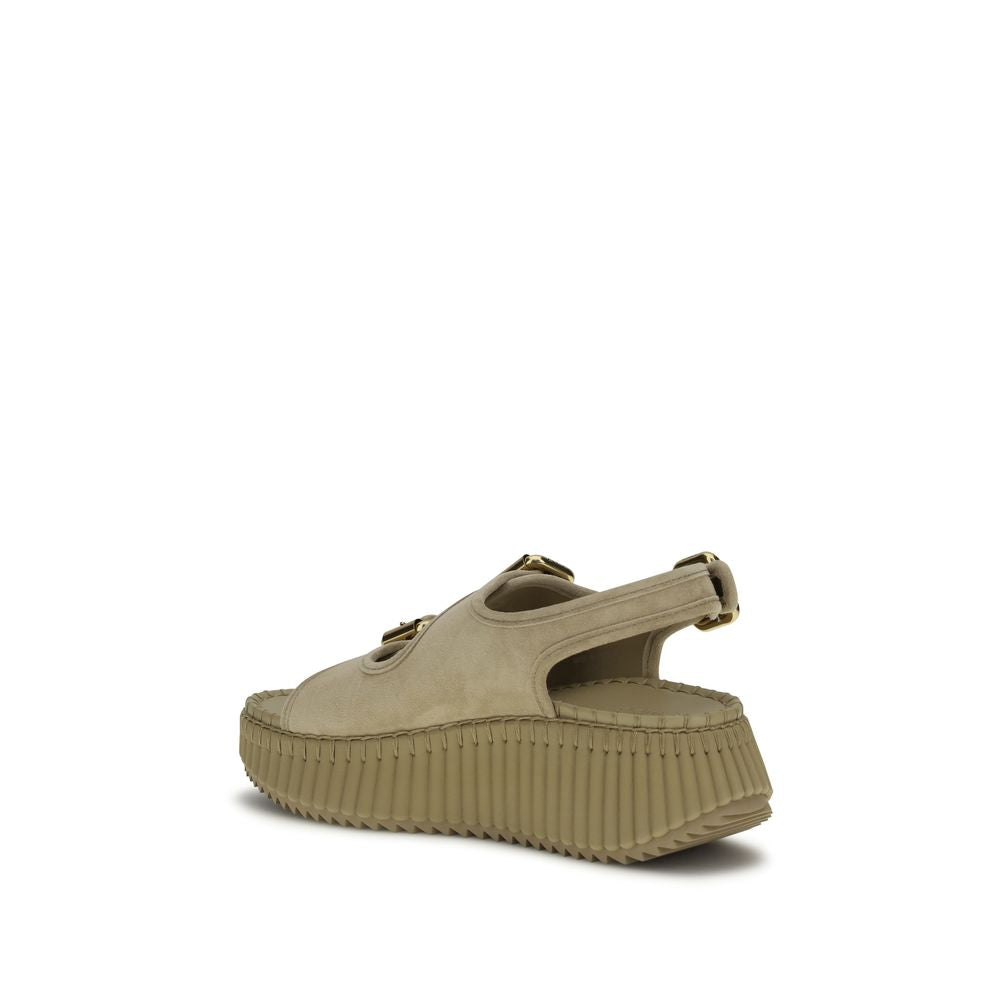 Chloé Nama Leather Platform Sandals
