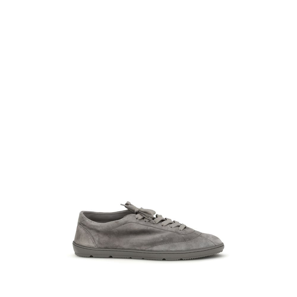 Brunello Cucinelli Slate Gray/Grey Leather Low Top Sneakers