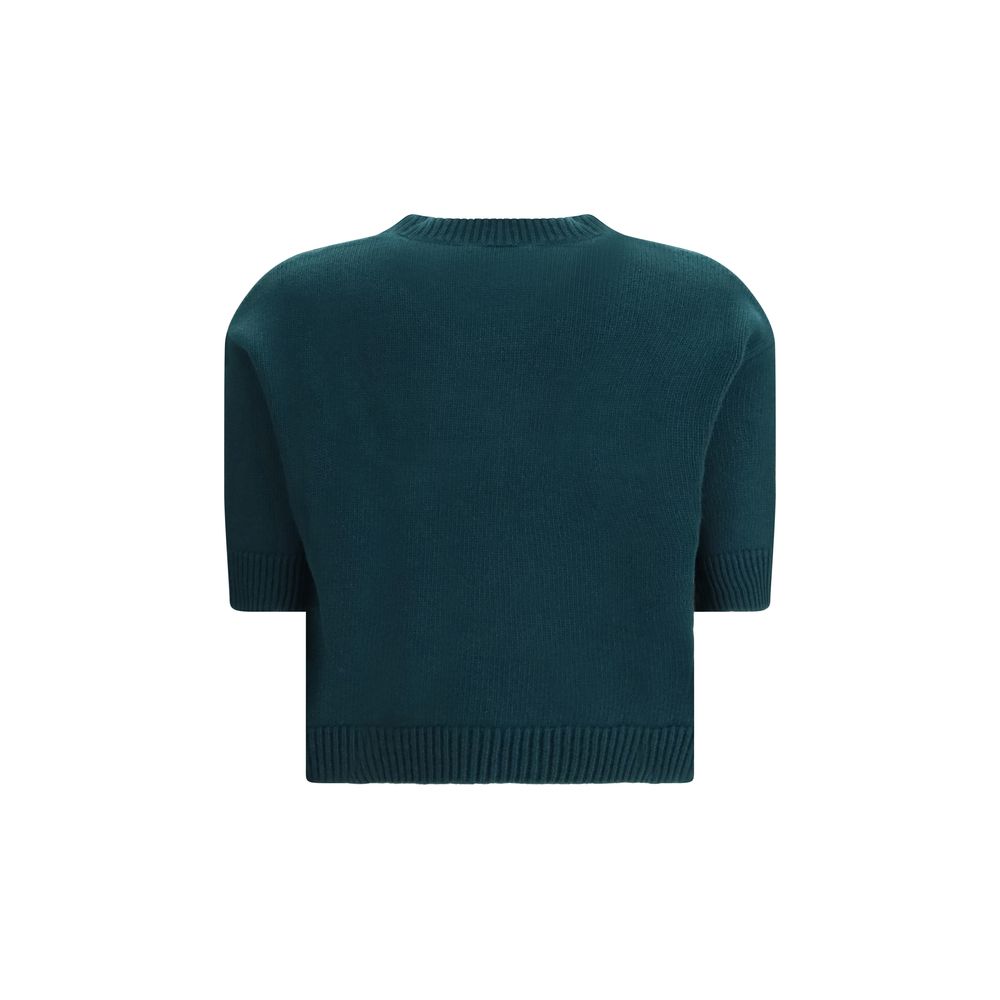 Gucci Logo Short Sleeve Wool Knit Top