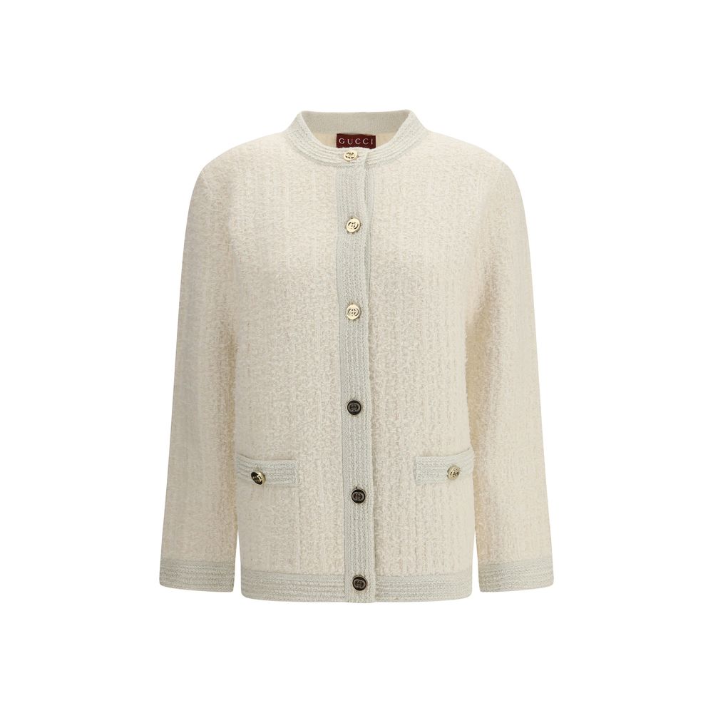 Gucci Porcelain Structured Wool Cardigan