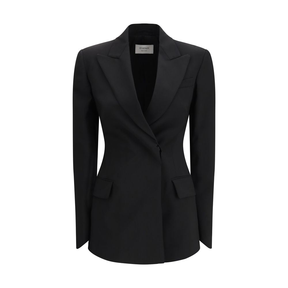Max Mara Tailored Longline Wool Blazer - Black