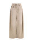 Brunello Cucinelli Beige Barrel Denim Jeans