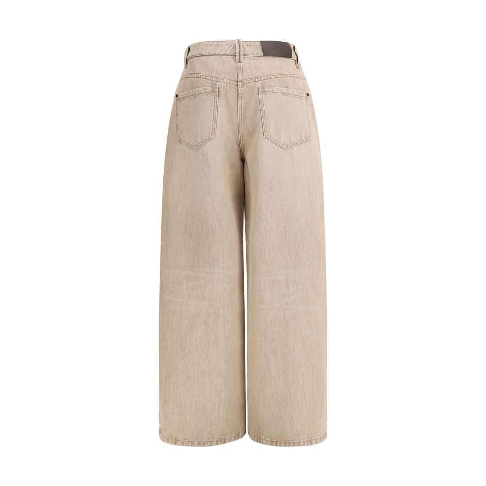 Brunello Cucinelli Beige Barrel Denim Jeans