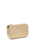 Saint Laurent Loulou Small Matelassé Shoulder Bag - Beige