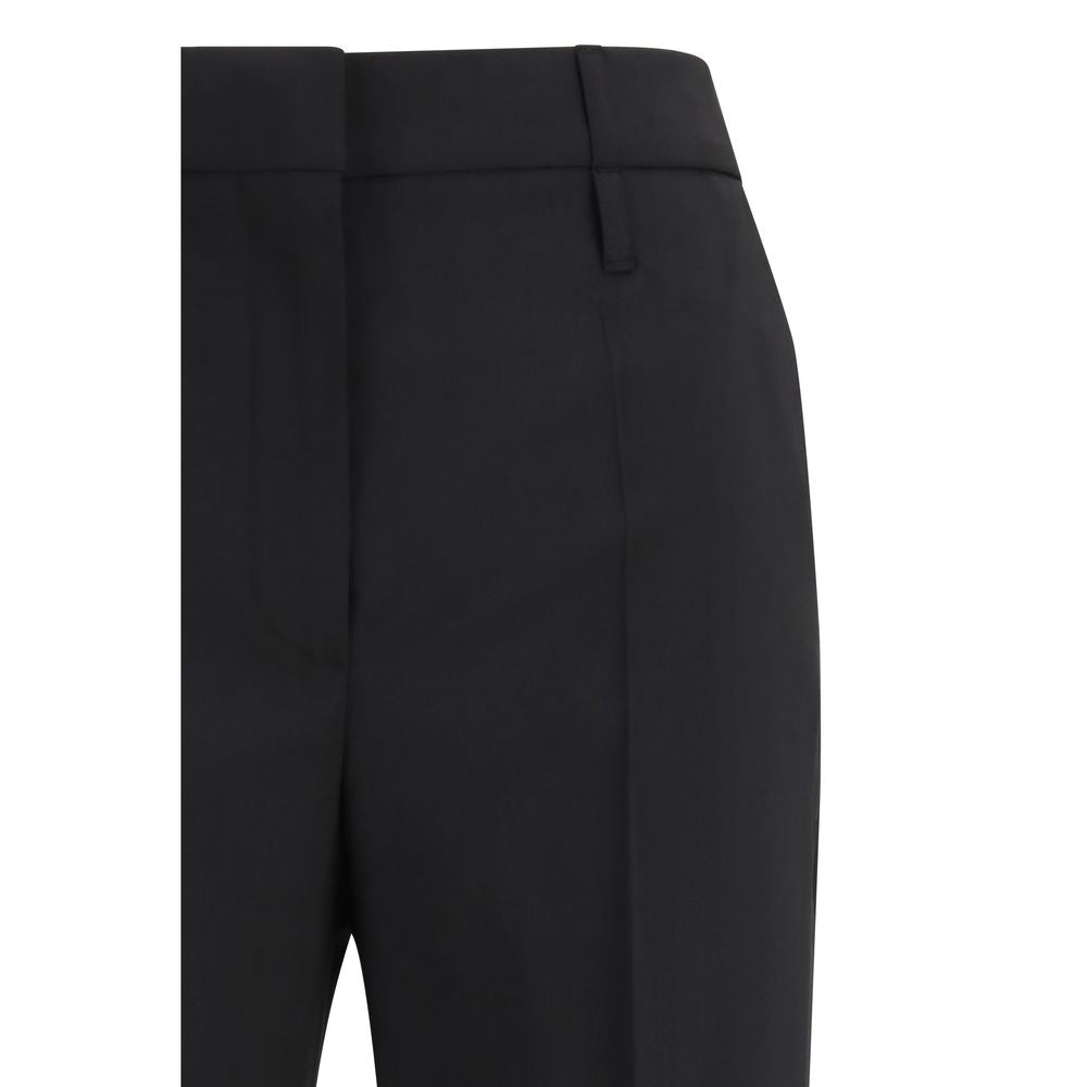 Max Mara Fleece Wool Flared Pants - Black