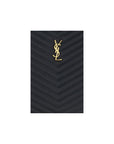 Saint Laurent Calfskin Leather Quilted Zip Pouch - Black