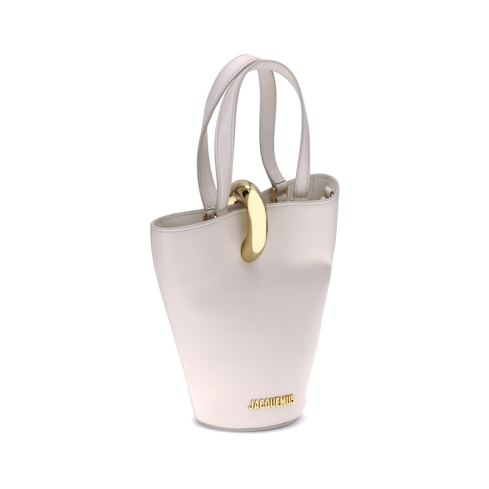 Jacquemus La Bambola Cream/Beige Leather Shoulder Bag