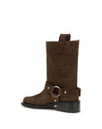 Ganni Suede Leather Biker Ankle Boots - Brown