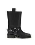 Ganni Leather Biker Boots - Black