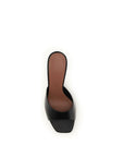 Amina Muaddi Lupita Leather Mule Sandals - Black