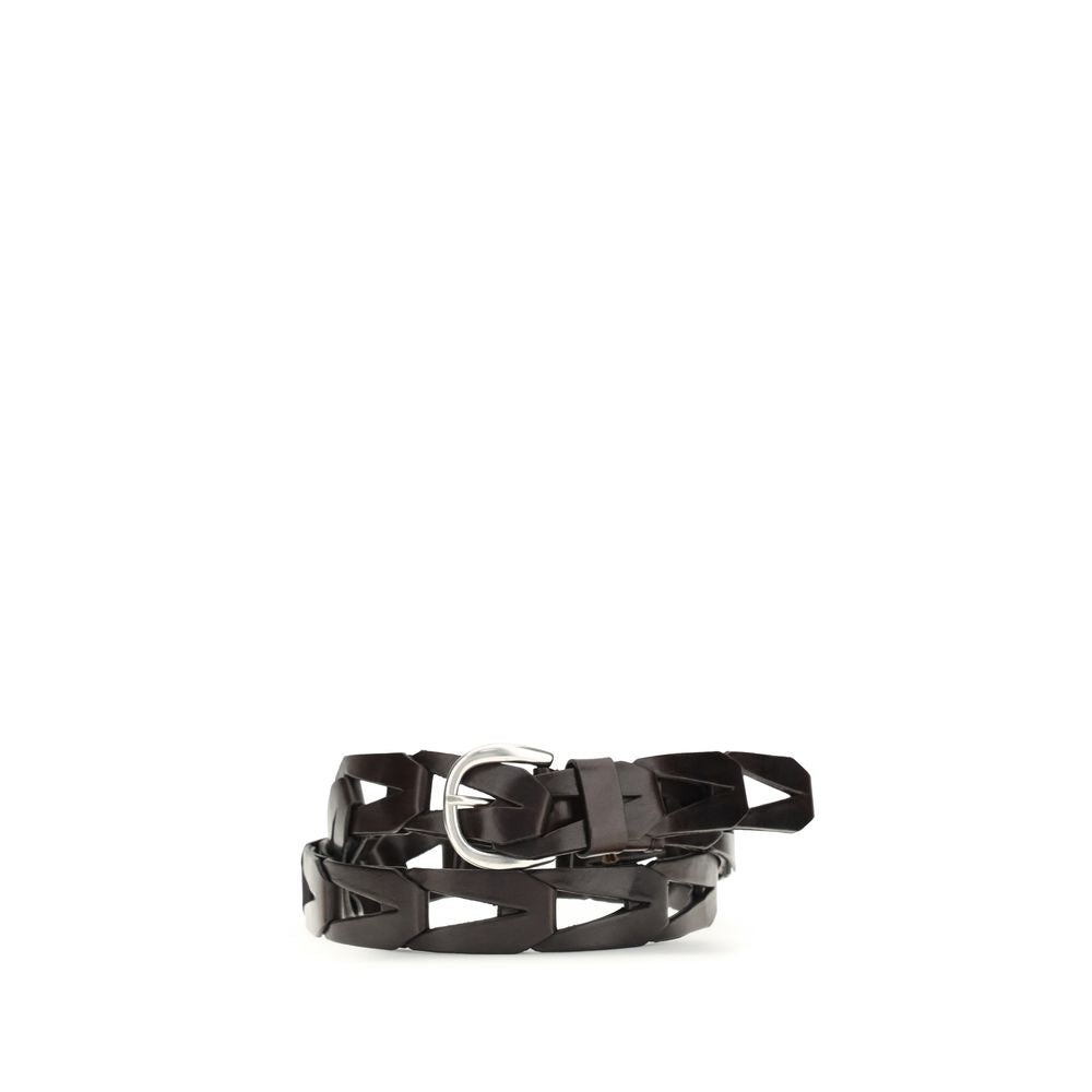 P.A.R.O.S.H. Woven Leather Belt - Black