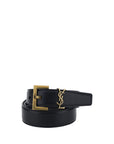 Saint Laurent Cassandre Waist Leather Belt - Black