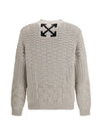 Off-White Arrow Knit Sweater - Cool Beige