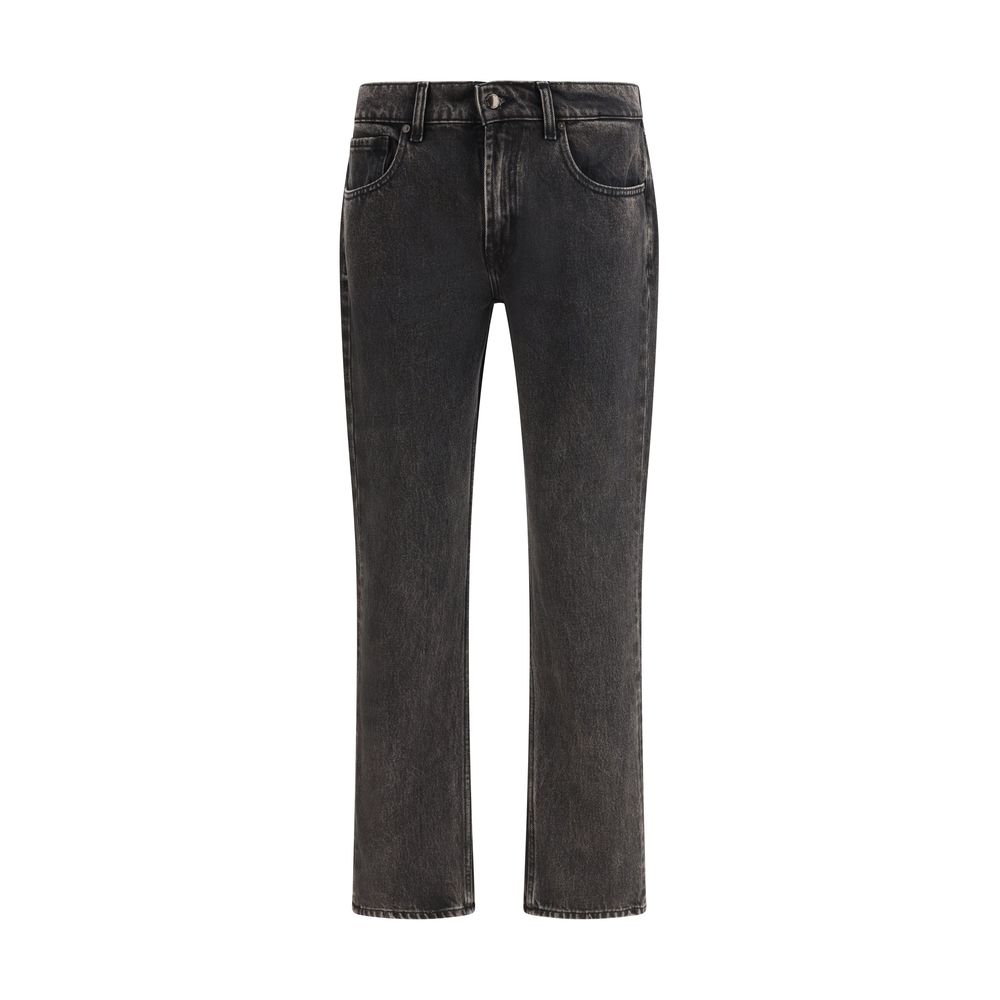 7FOR Straight-Leg Ankle Cut Jeans - Black