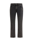 7FOR Straight-Leg Ankle Cut Jeans - Black