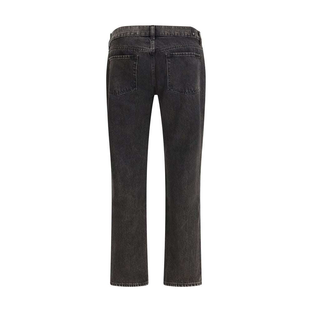 7FOR Straight-Leg Ankle Cut Jeans - Black