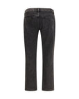 7FOR Straight-Leg Ankle Cut Jeans - Black