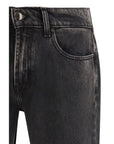 7FOR Straight-Leg Ankle Cut Jeans - Black