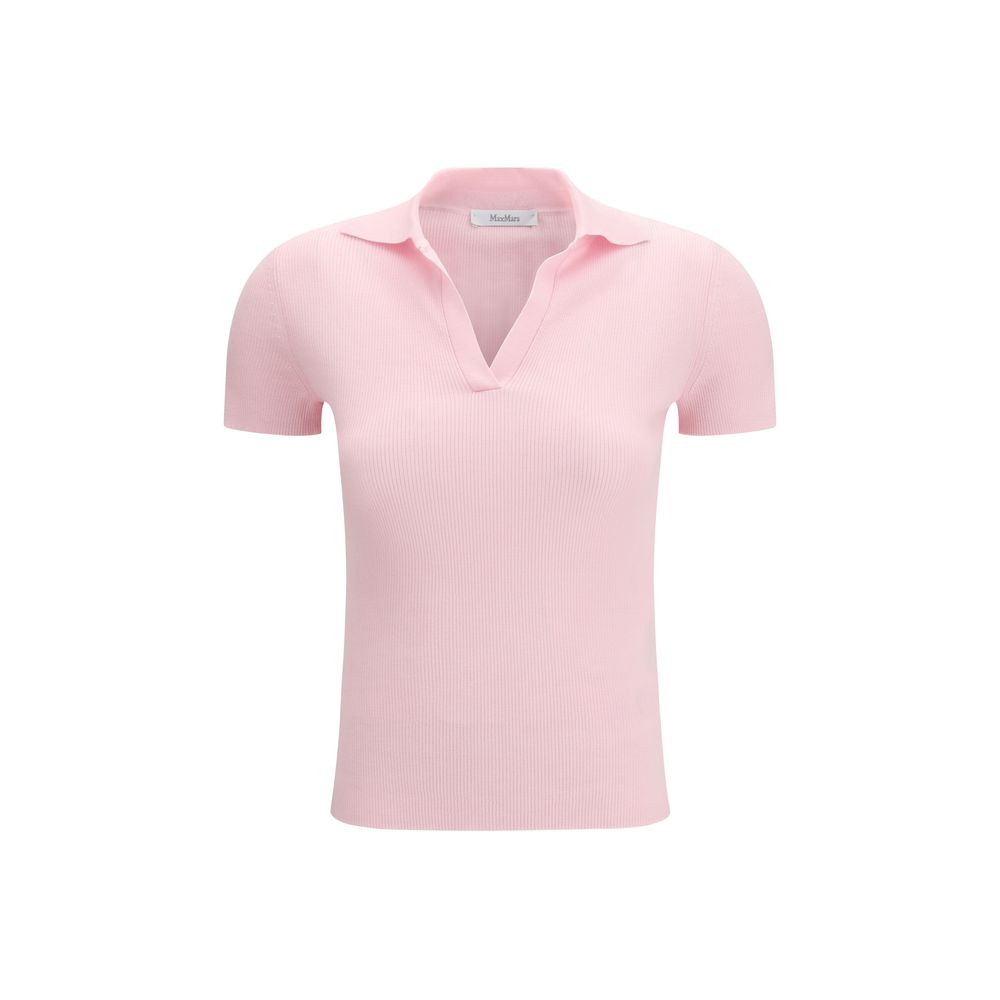Max Mara Albero Fleece Wool Polo Shirt - Light Pink