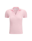 Max Mara Albero Fleece Wool Polo Shirt - Light Pink