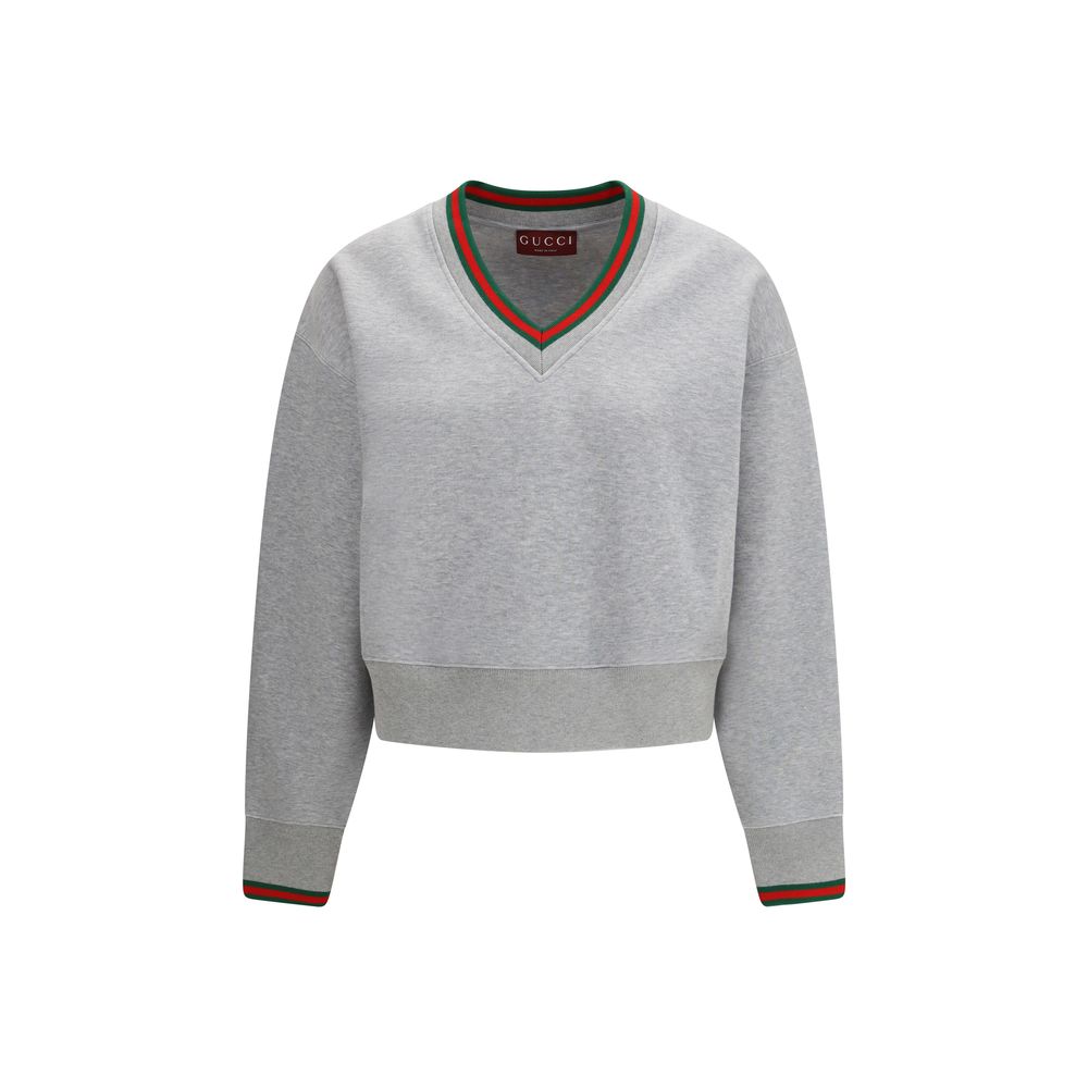 Gucci Gray/Grey V-Neck Sweatshirt