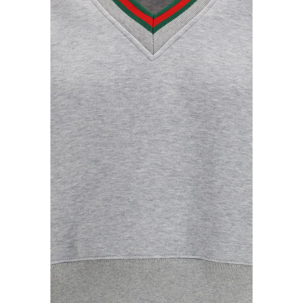 Gucci Gray/Grey V-Neck Sweatshirt