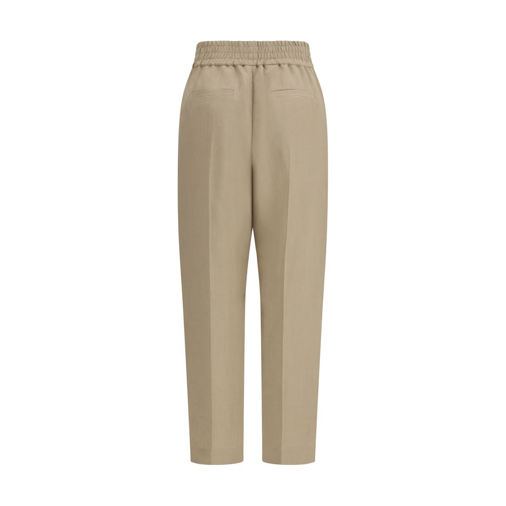 Brunello Cucinelli Beige Tapered Pants