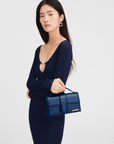 Jacquemus Navy Blue Leather Le Grand Bambino Handbag