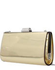 Jimmy Choo Zahra Gold Leather Clutch Bag
