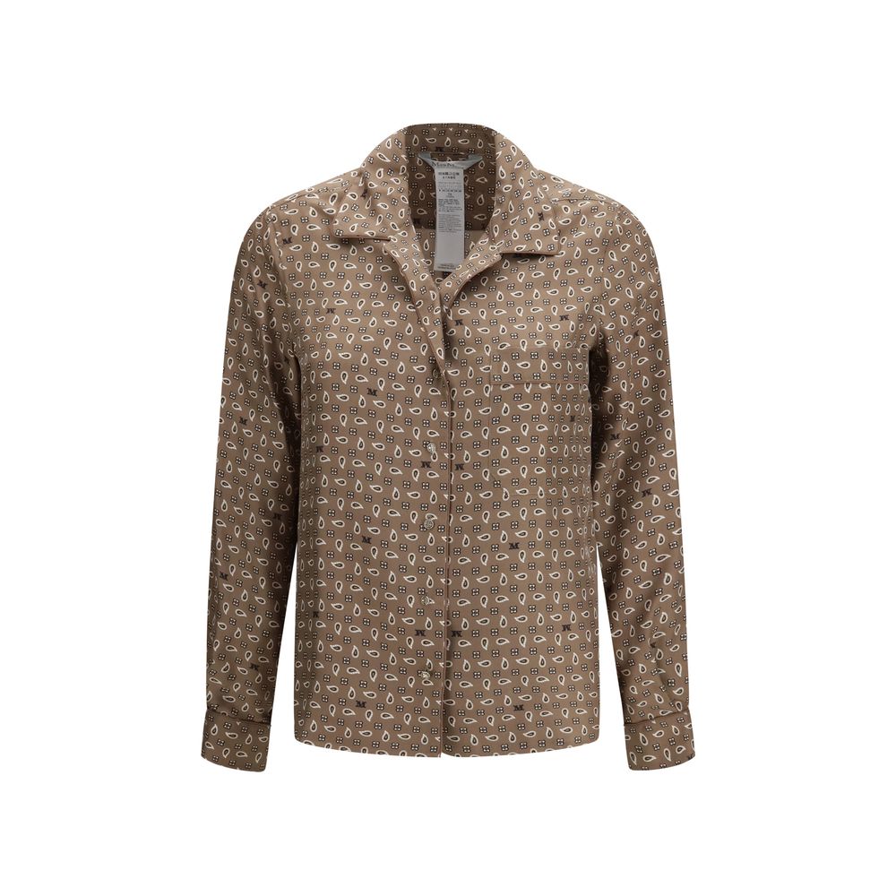 Max Mara Disco Silk Geometric Shirt - Brown