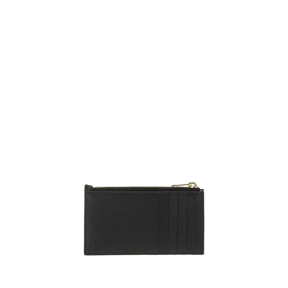 Saint Laurent Cassandre Matelassé Zipped Fragments Card Case - Black