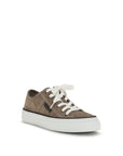 Brunello Cucinelli Shiny Tab Suede Leather Sneakers