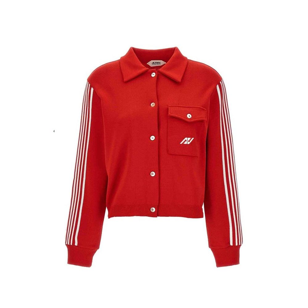 Autry Button Up Athletic Jacket - Red