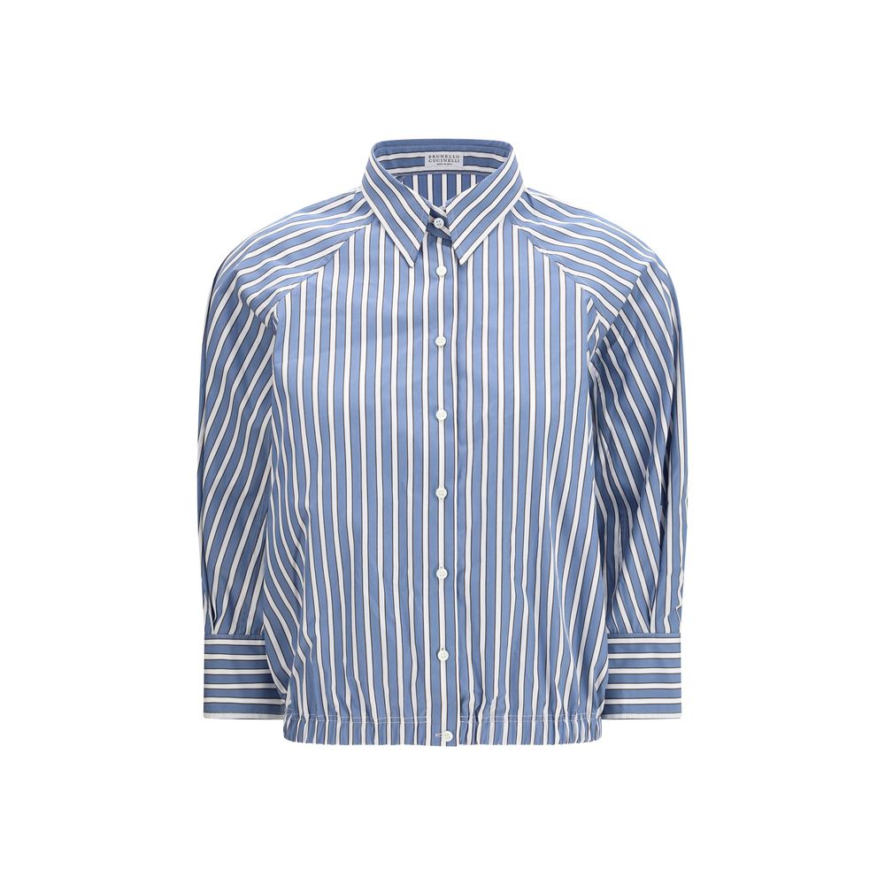 Brunello Cucinelli Striped Cropped Shirt