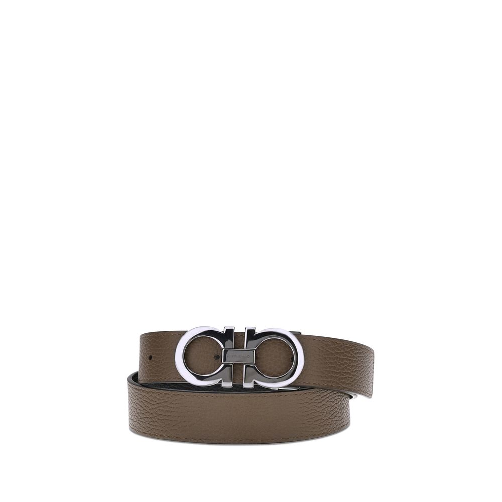 Ferragamo Gancini Leather Belt - Brown