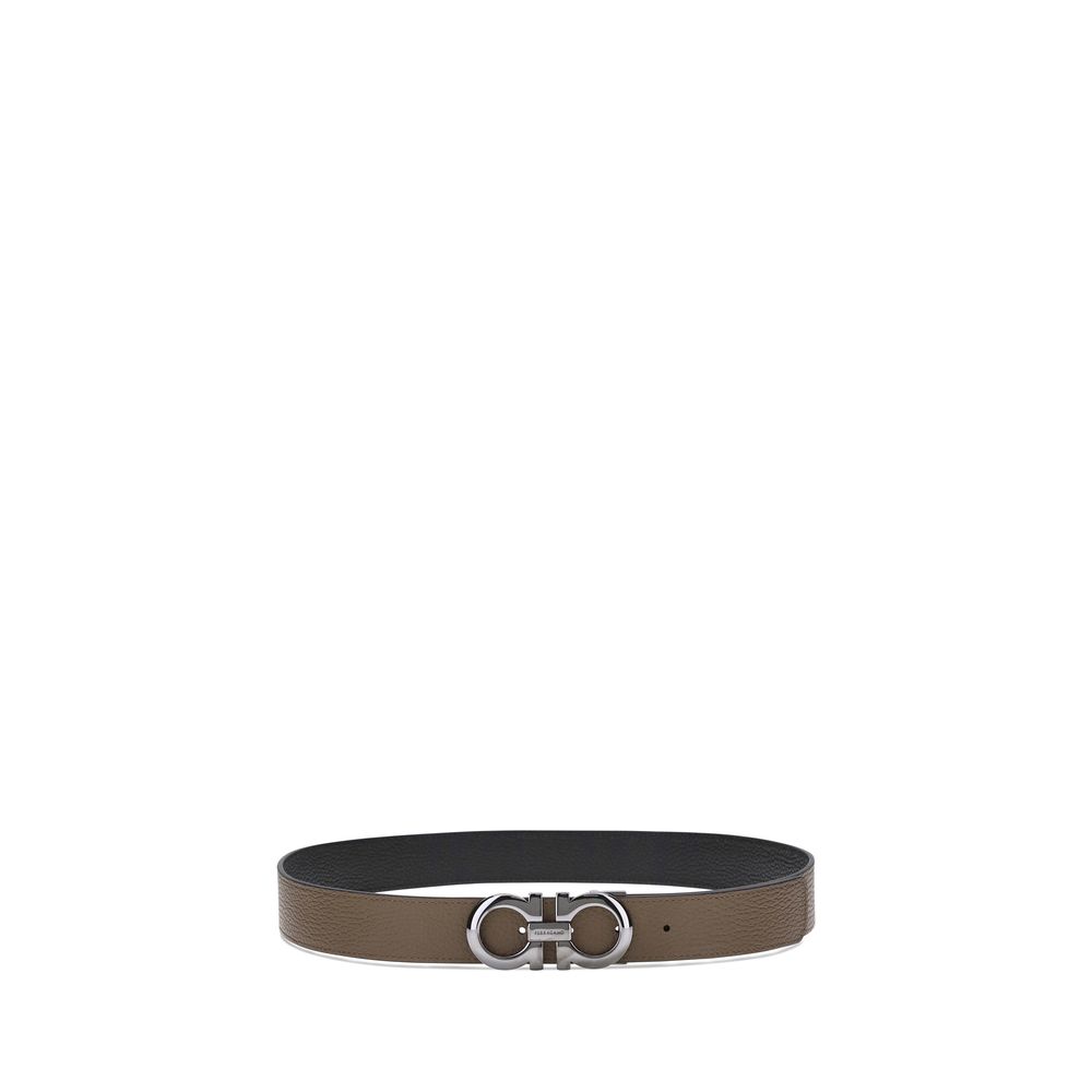 Ferragamo Gancini Leather Belt - Brown