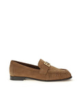 Fendi Brown Suede Leather Loafers - Tan