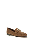 Fendi Brown Suede Leather Loafers - Tan