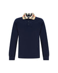 Burberry Blue Long Sleeve Cody Polo Shirt