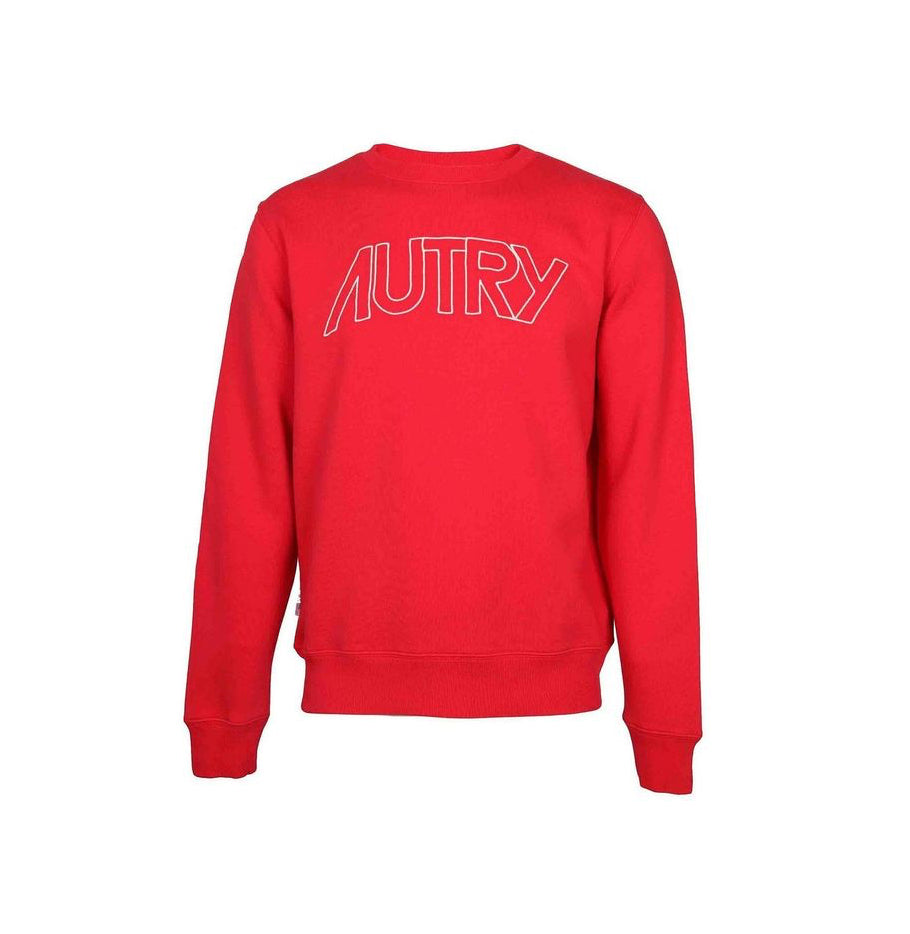 Autry Logo Cotton Sweatshirt - Red - Made In Italy 