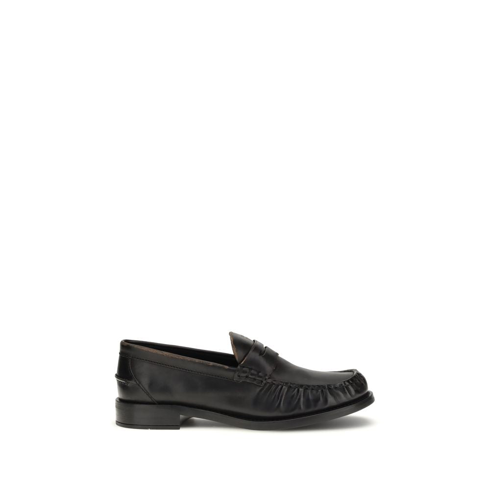 Prada Black Leather Loafers