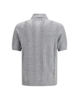 Brunello Cucinelli Gray/Grey Linen Knit Polo Shirt