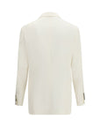 Brunello Cucinelli White Linen Longline Blazer