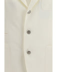 Brunello Cucinelli White Linen Longline Blazer