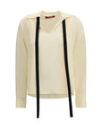 Max Mara Ivory Long Sleeve Silk Blouse