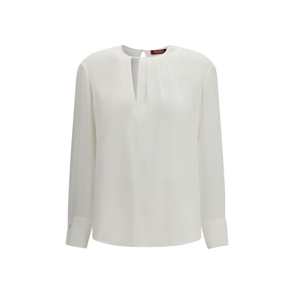Max Mara White Long Sleeve Blouse