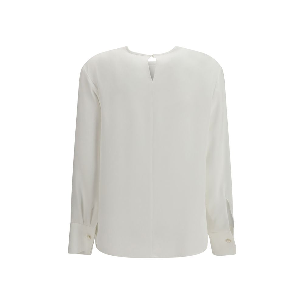 Max Mara White Long Sleeve Blouse