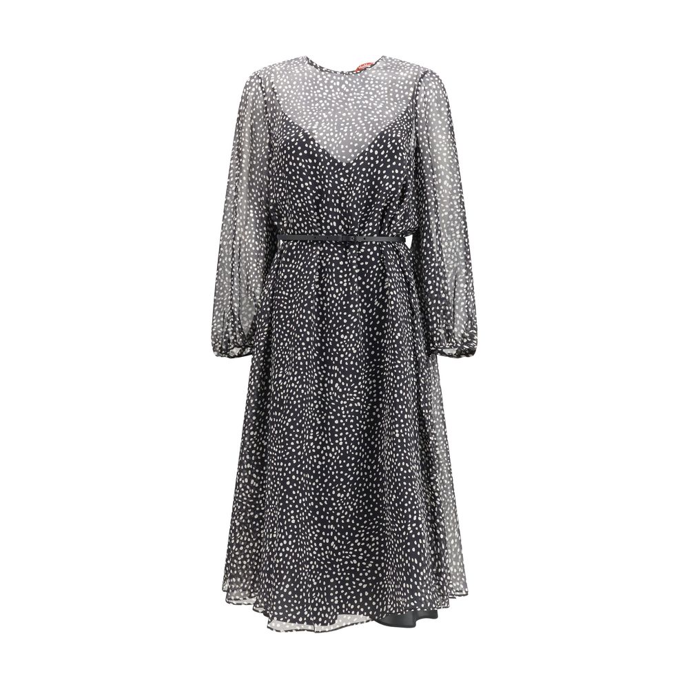 Max Mara Black Silk Campo Dress