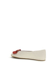 Ferragamo Vara Bow White Leather Ballet Flats