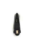 Ferragamo Vara Bow Black Leather Ballet Flats